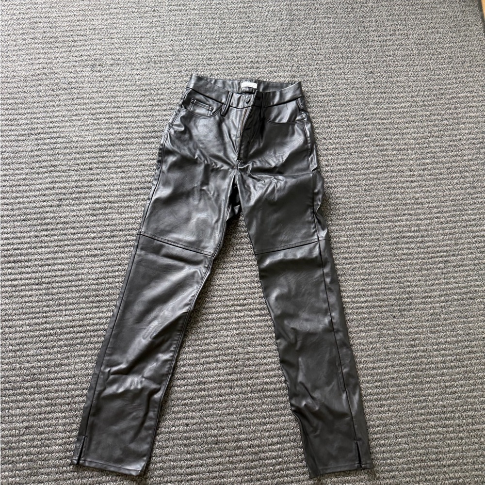 Good American Black Faux Leather Skinny Jeans